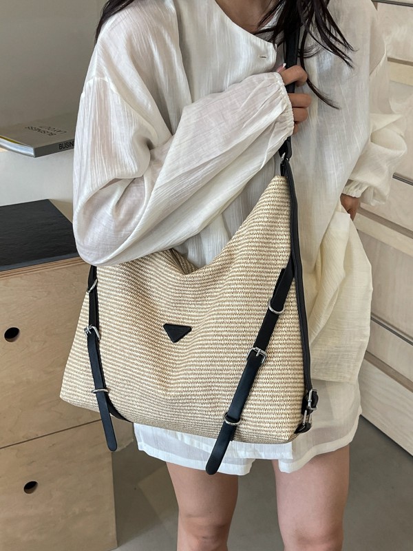 hot Free Shipping Elegant Ladies' Boho Style Straw Weave Shoulder Tote Bag for Women luxury