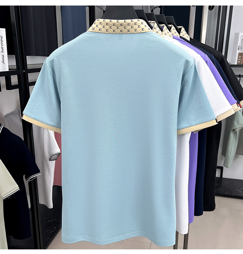 Mens Mulberry Silk Polo Shirt Luxury Casual Style Turn Down Collar Breathable Short Sleeve Business T Shirt