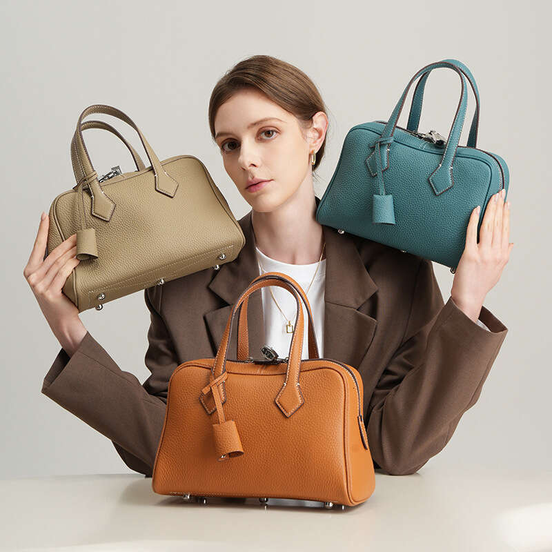 Genuine Leather Boston Pillow Bag High End Versatile Large Capacity Women Daily Commute Shoulder Crossbody Casual Fashion Handbag SENYY