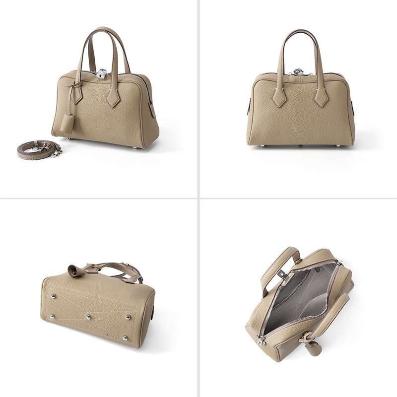 Genuine Leather Boston Pillow Bag High End Versatile Large Capacity Women Daily Commute Shoulder Crossbody Casual Fashion Handbag SENYY