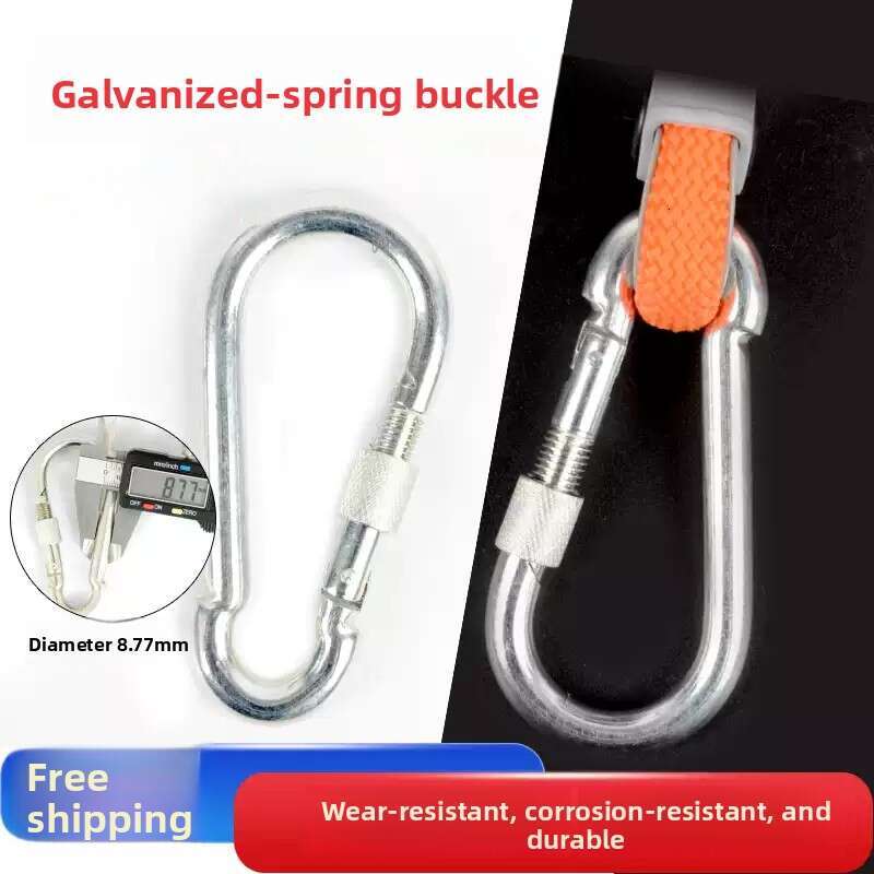 Heavy-Duty Locking Carabiner Clips - 304 Stainless Steel Screw-Gate Snap Hooks for Climbing, Camping, Hammock, Dog Leash & Industrial Rigging, Secure 