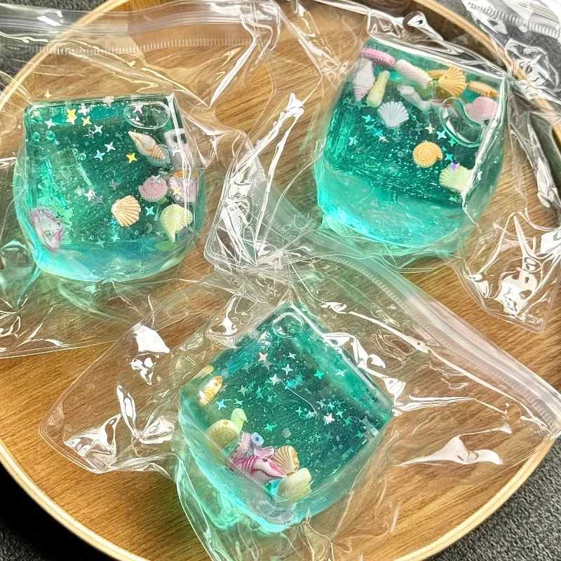 Squishy Maltose Cubes Fidget Toy Super Soft Transparent Star Squeeze Toy Ocean Sensory Anti-stress Toy for Friend Christmas Gift H260512