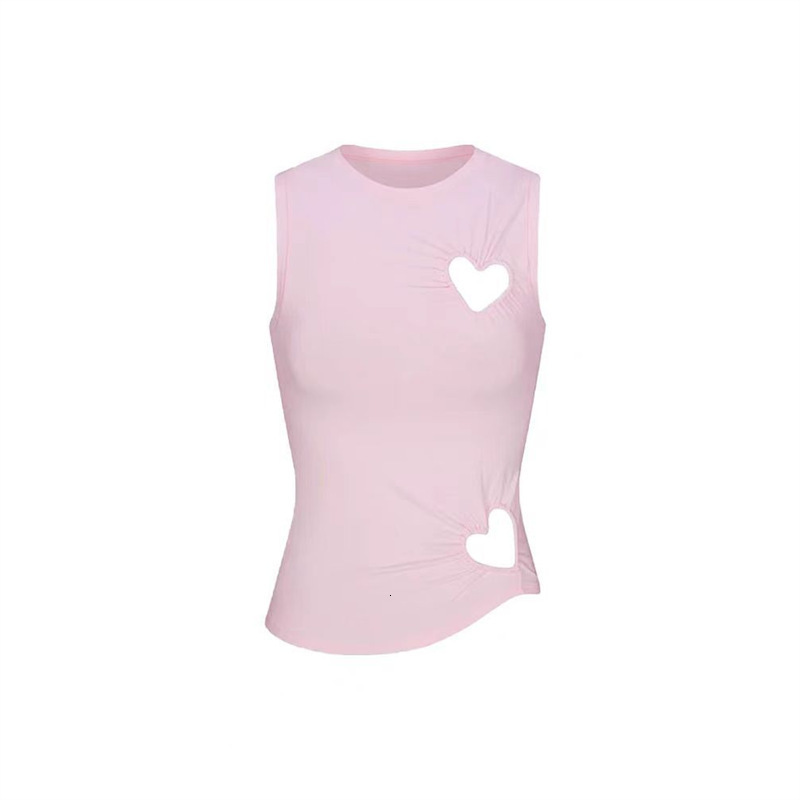 kliou Heart Hollow Women 2 Piece Set Summer Casual Sleeveless O-neck VestsHigh Waist Skinny Pants Female Basic Streetwear 250523