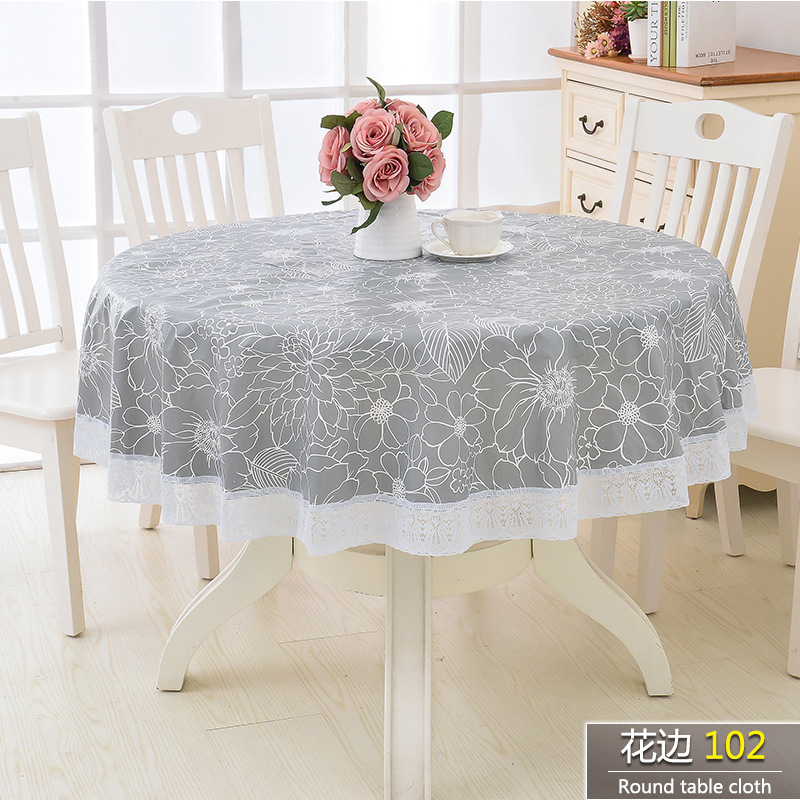YL-38634 Custom PVC Large Round Tablecloth/Round Tablecloth - Waterproof, Oil-proof, Wash-free, Heat-resistant, New Gift for Large Round Tables