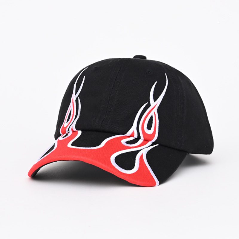 Original Classic Cotton Hat Men Women Baseball Cap Dad Hat Adjustable Structed Flame Embroidery Fashion Cap 240626