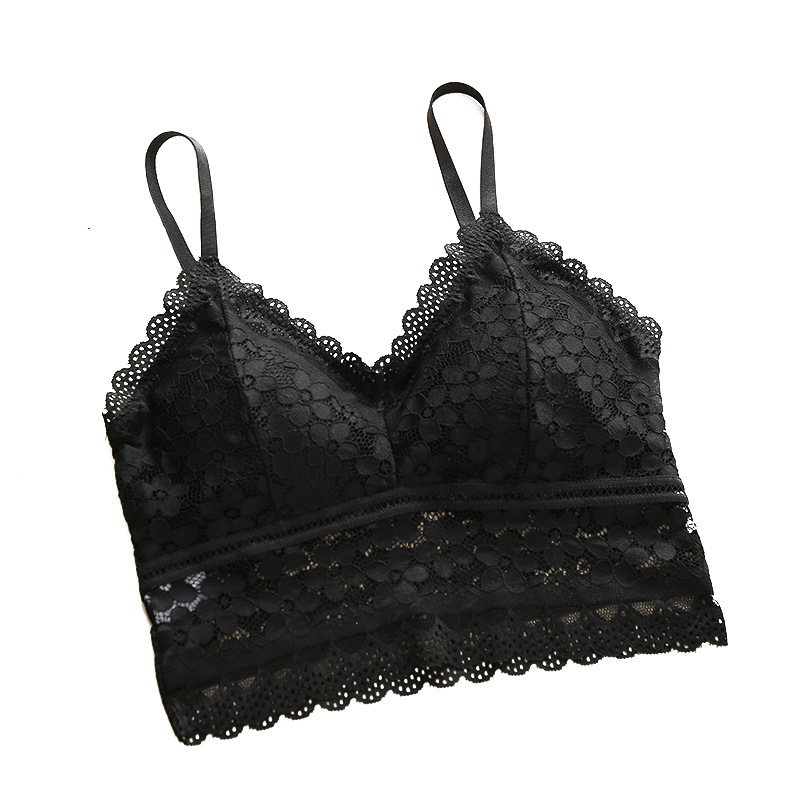 Womens Lace Lingerie Camisole Top Designer French Style Hollow Out Bralette With Built In Bra Spaghetti Strap Backless Sexy Crop Top For Casual Outing
