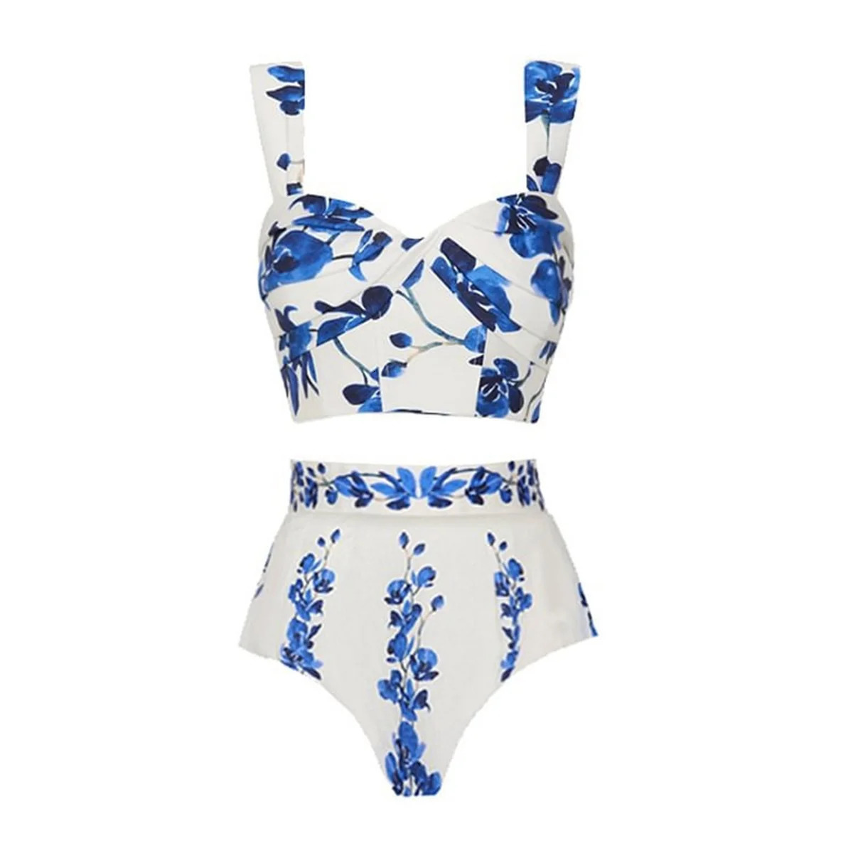 2Pcs Push Up Swimsuit Long Skirt Sexy Women Bikini Cut Out Swimwear High Waisted Biquini Female Bathing Suit Slimming Beachwear 260512 - view 6