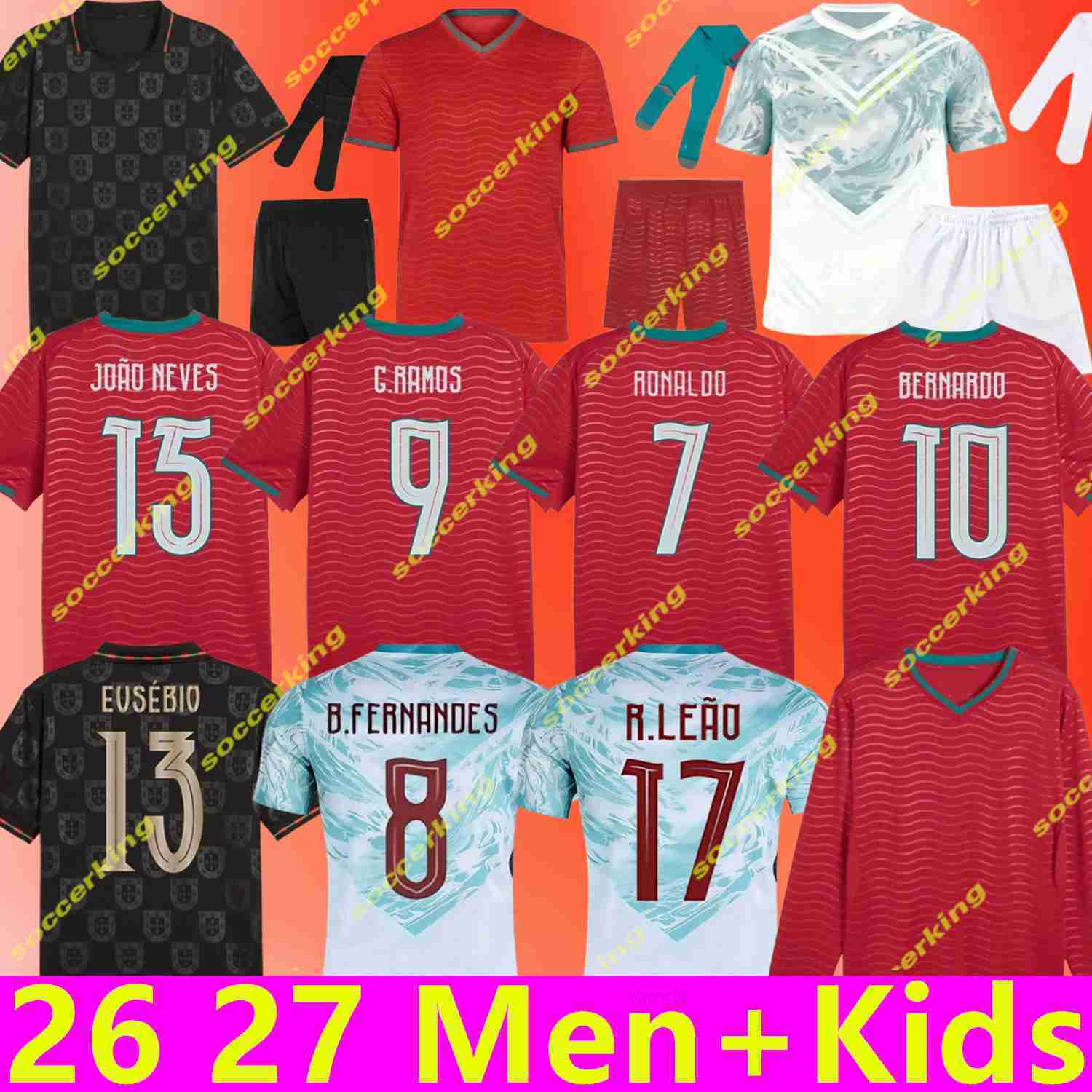 26 27 Portuguesa Portugal Soccer Jerseys RUBEN RONALDO PEPE Portugieser 2026 2027 Portuguese Football Shirt Men Kids Kit Sets World Cup Team Portugals