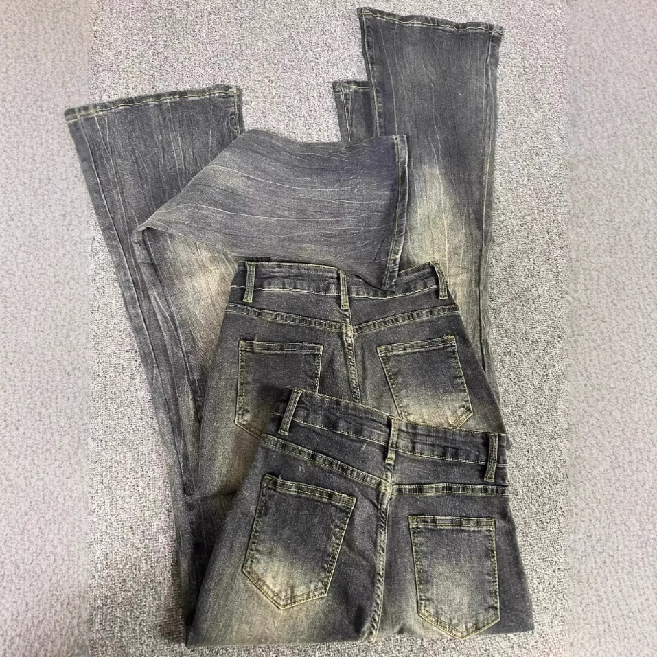 All Match Designer American retro high street flared jeans for women, Y2K high-waisted design, stretchy and slimming, bootcut long pants - view 5