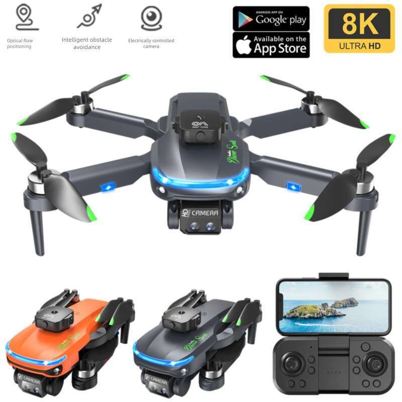 Foldable S Brushless Quadcopter HD Aerial Photography Drone Optical Flow Obstacle Avoidance Long Endurance RC Aircraft Portable Outdoor Shooting Toy C