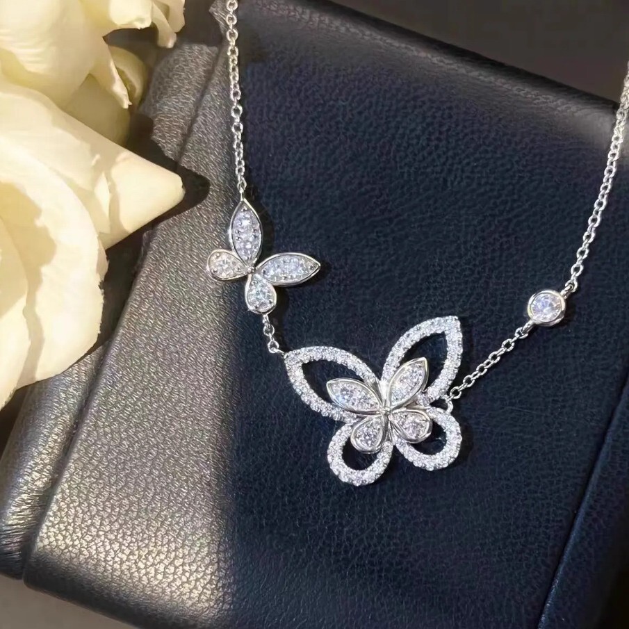 Designer Jewelry high quality phantom butterfly necklace for women full diamond phantom butterfly earrings bracelet and ring set Diamond studded fashi