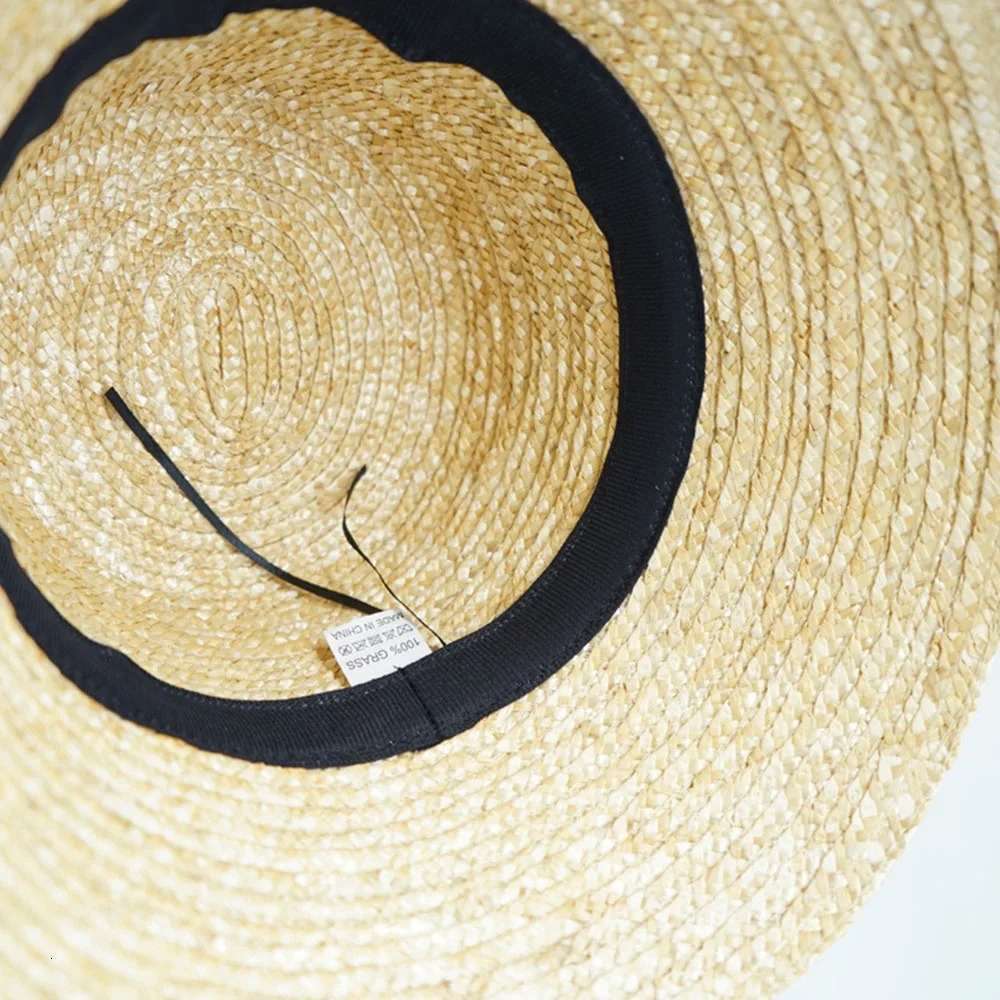 Handmade Summer Hats for Women Ladies Sun Hat ribbon Bowknot Beige Straw Adjuatble Beach Wide Brim y260512 - view 4