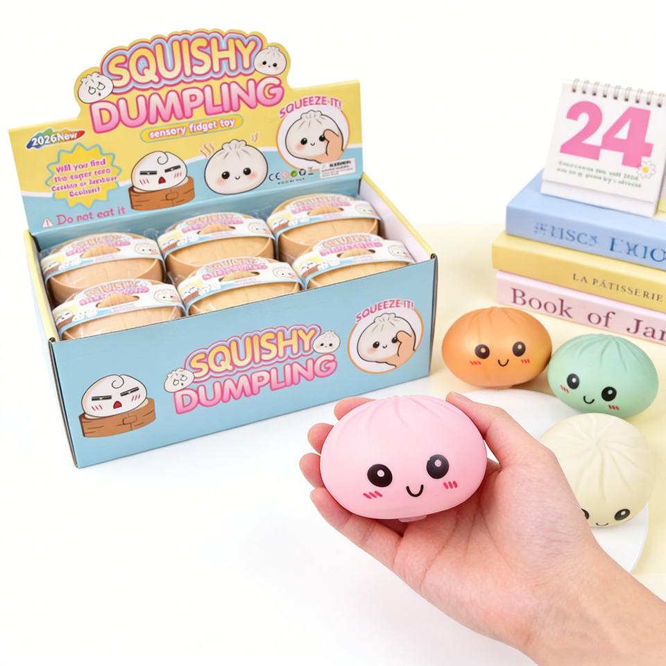 big size 8.5cm Squishy Expressions Slow Rise Food Shaped Stress Relief Squeeze Toy Rainbow Mystery Face Bun Dumpling Steamed Bun Glitter Dumpling Soft