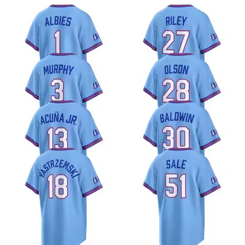 New Arrivals 13 Acuna Jr. 2026 City Connect Baseball Jersey Baldwin Albies Olson Riley Harris II Suarez Sale Murphy Hank Aaron Yastrzemski Strider Jon