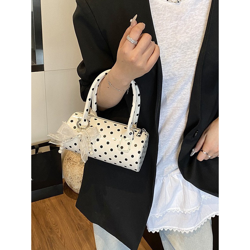 2026 New Korean Summer Handbag, Small Handbag, Women's High end Polka Point, Niche Pillow Bag, Single Shoulder Crossbody Bag