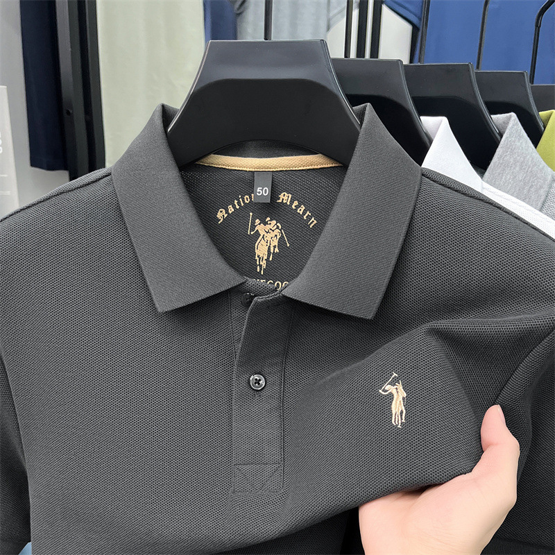 Free shipping luxury Men's Polos Summer men's polo shirt with simple and comfortable collar casual short sleeved top - view 8