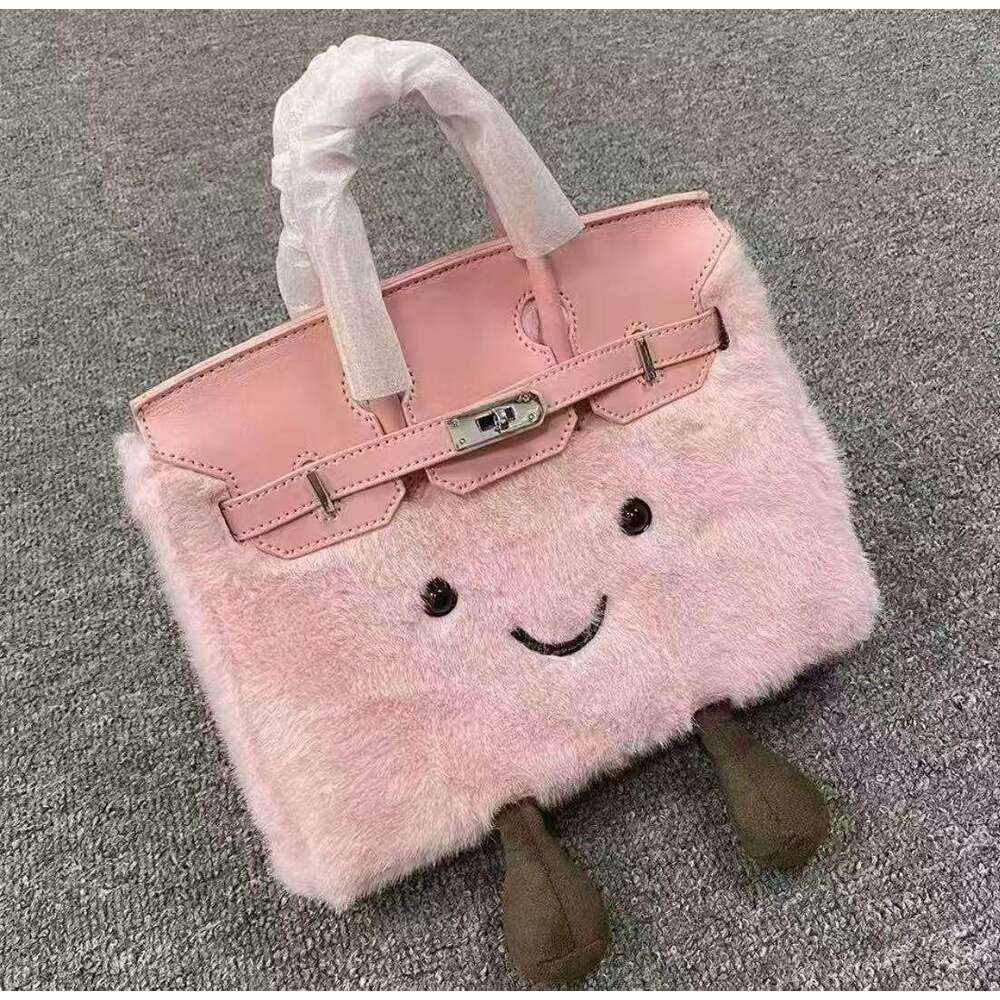 New Cute Plush Smiley Face for Women Korean Version Versatile Shoulder Crossbody Bag Cartoon Doll Handbag