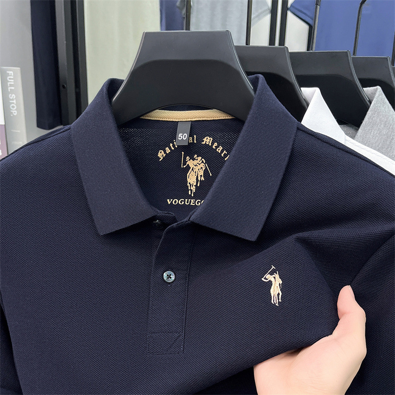 Free shipping luxury Men's Polos Summer men's polo shirt with simple and comfortable collar casual short sleeved top - view 9