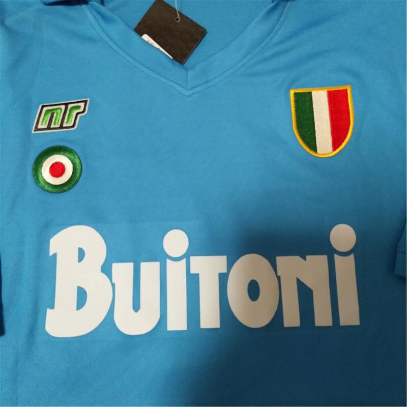 1987 1988 Retro Soccer Jerseys 87 88 Coppa Italia SSC Maradona 10 Calcio Napoli kits Classic Vintage Neapolitan Footba