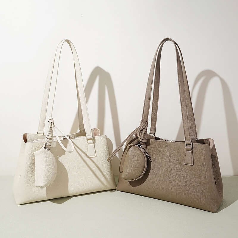 Niche Simple Elegant Genuine Leather Shoulder Bag Office Commuter Design Sense Large Capacity Daily Shopping Travel Casual Fashion Ladies Handbag SENY