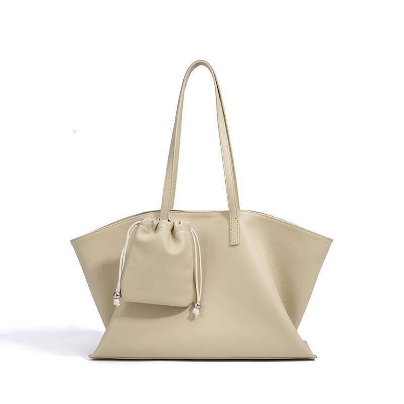 Black Top Layer Cowhide Tote Bag High End Genuine Leather Large Capacity Women Shoulder Underarm Handbag Elegant Daily Commute Shopping Travel Fashion