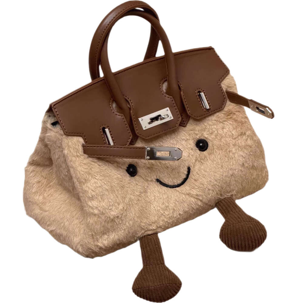 New Cute Plush Smiley Face for Women Korean Version Versatile Shoulder Crossbody Bag Cartoon Doll Handbag