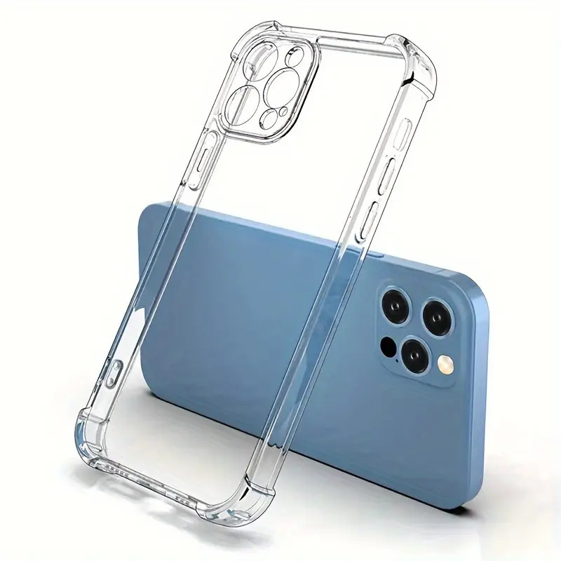 New iPhone 16 Transparent Phone Apple 15/14/13 Pro Max Four-Corner Shockproof Precision Hole Full Coverage Soft Case