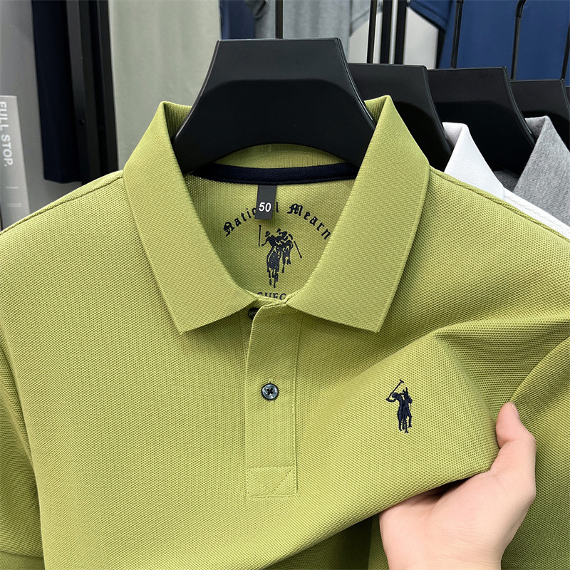 Free shipping luxury Men's Polos Summer men's polo shirt with simple and comfortable collar casual short sleeved top - view 4