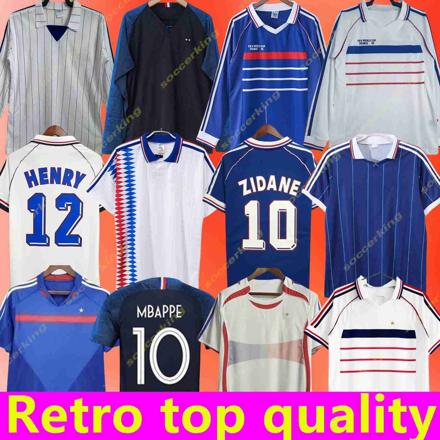 1998 French Club retro soccer jerseys 1982 84 86 88 90 96 98 00 02 06 18 MBAPPE ZIDANE HENRY MAILLOT DE FOOT football shirt REZEGUET DESAILLY Classic 