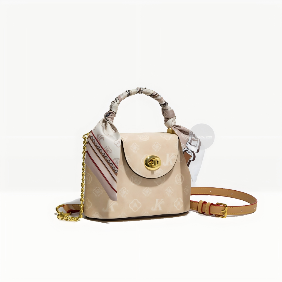 MONICA KIKI luxury classic scarf large capacity designer shoulder bag cross fashion trend bucket bag for women