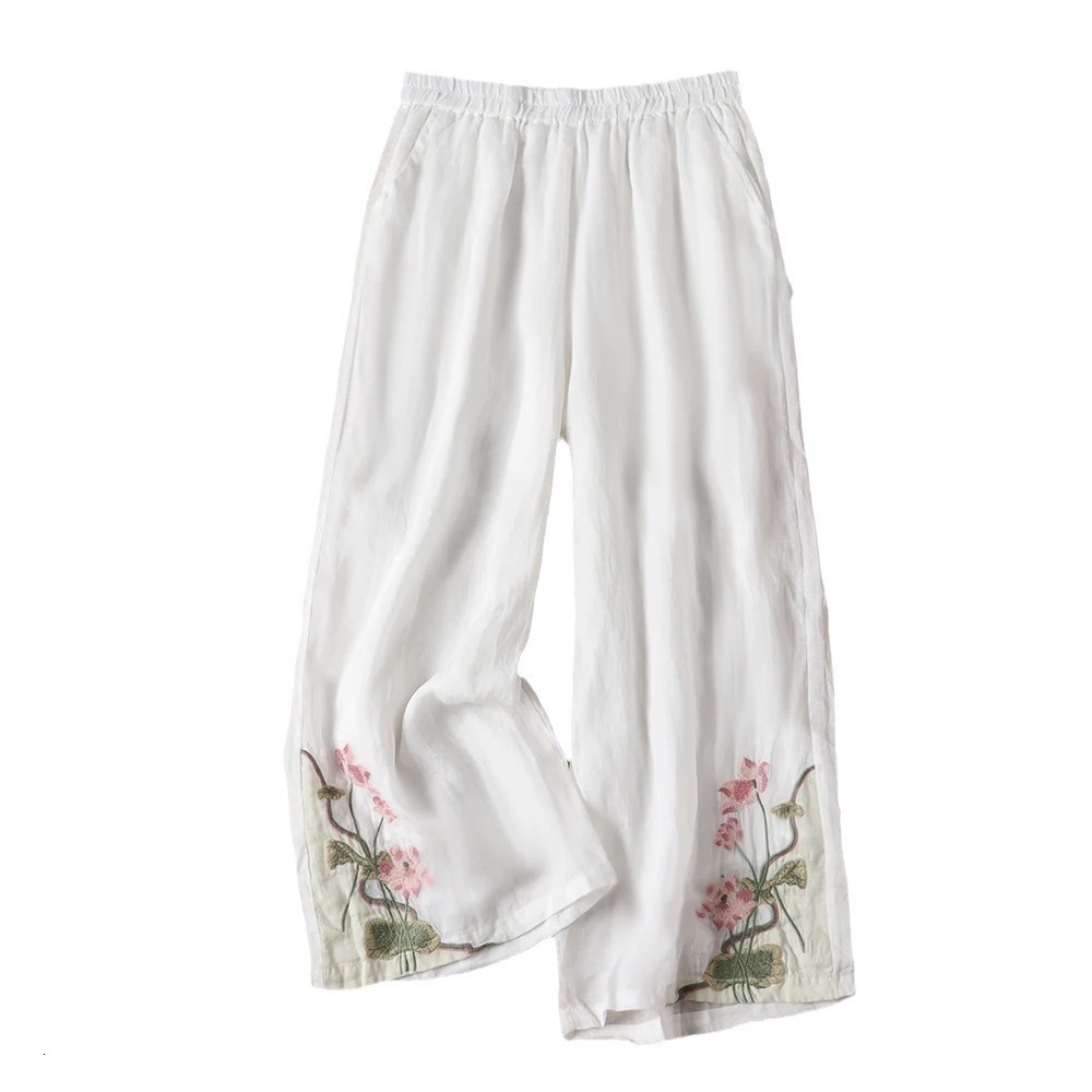 INCERUN women Wide Leg Pants Flower Printing Button Joggers Loose Casual Trousers women Streetwear Pleated Fashion Long Pants 240807