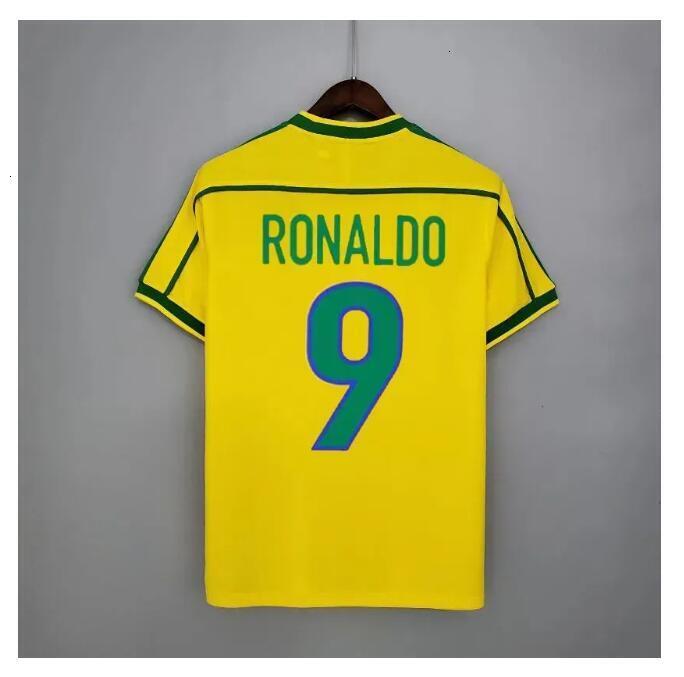 1998 Brazl Retro Shirt Ronaldo Soccer Jersey Man Kids Kit 1994 2002 ROMARIO KAKA RONALDINHO RIVALDO Maillot De Futol R.carlos Brazii Brazilian Footbal