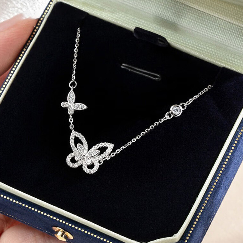 Designer Jewelry high quality phantom butterfly necklace for women full diamond phantom butterfly earrings bracelet and ring set Diamond studded fashi