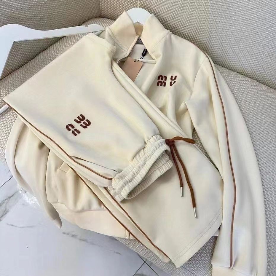 Designer's tracksuits sports suit for women sweatshirt women's new high end fashion letter embroidery casual jacket stand collar two piece set