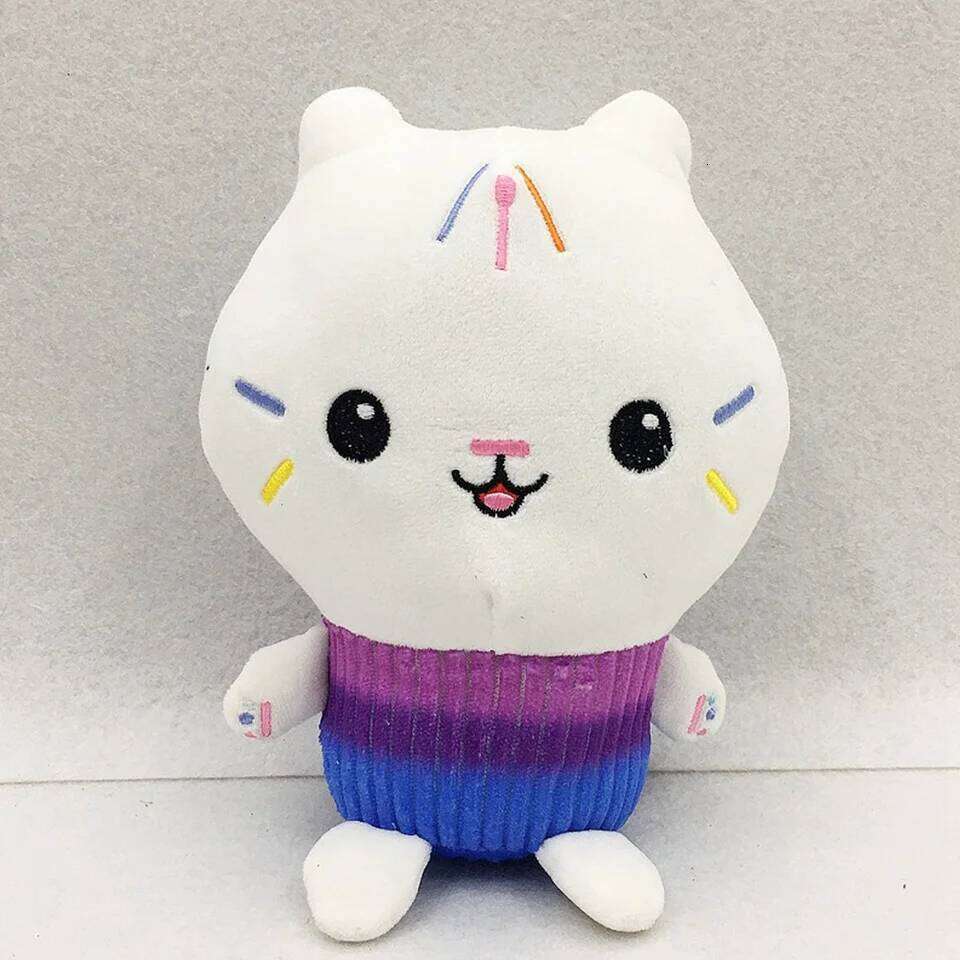 25cm 7-piece Gabby house toy cartoon stuffed animal cat mermaid plush doll children's Christmas gift W260513