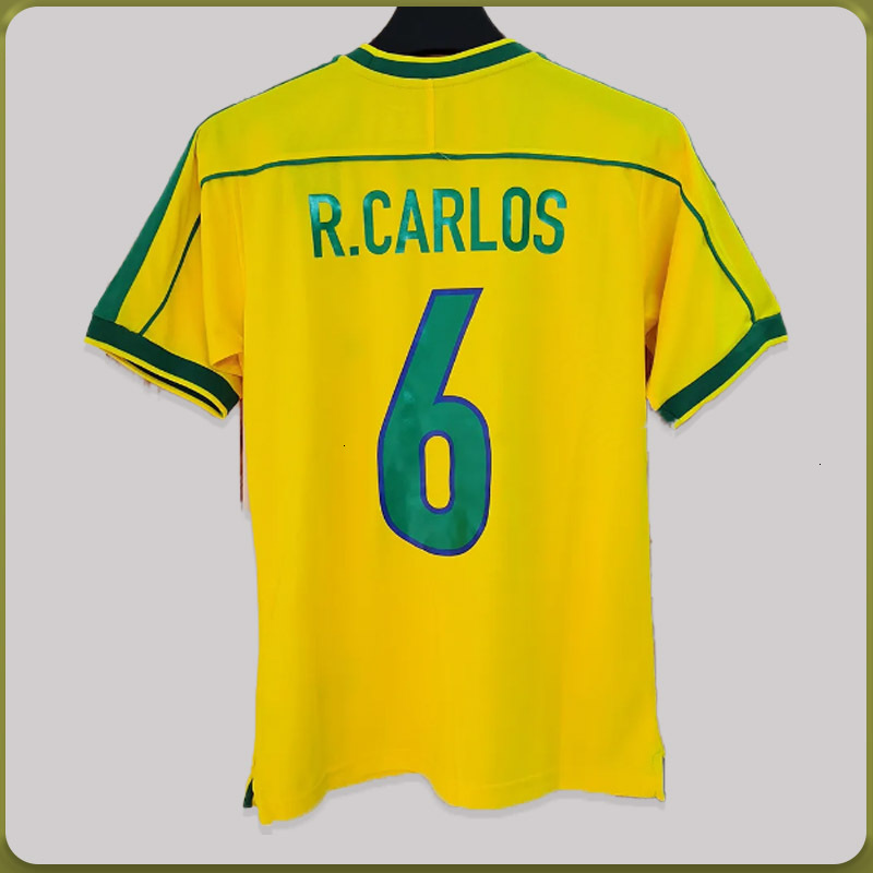 1998 Brazl Retro Shirt Ronaldo Soccer Jersey Man Kids Kit 1994 2002 ROMARIO KAKA RONALDINHO RIVALDO Maillot De Futol R.carlos Brazii Brazilian Footbal