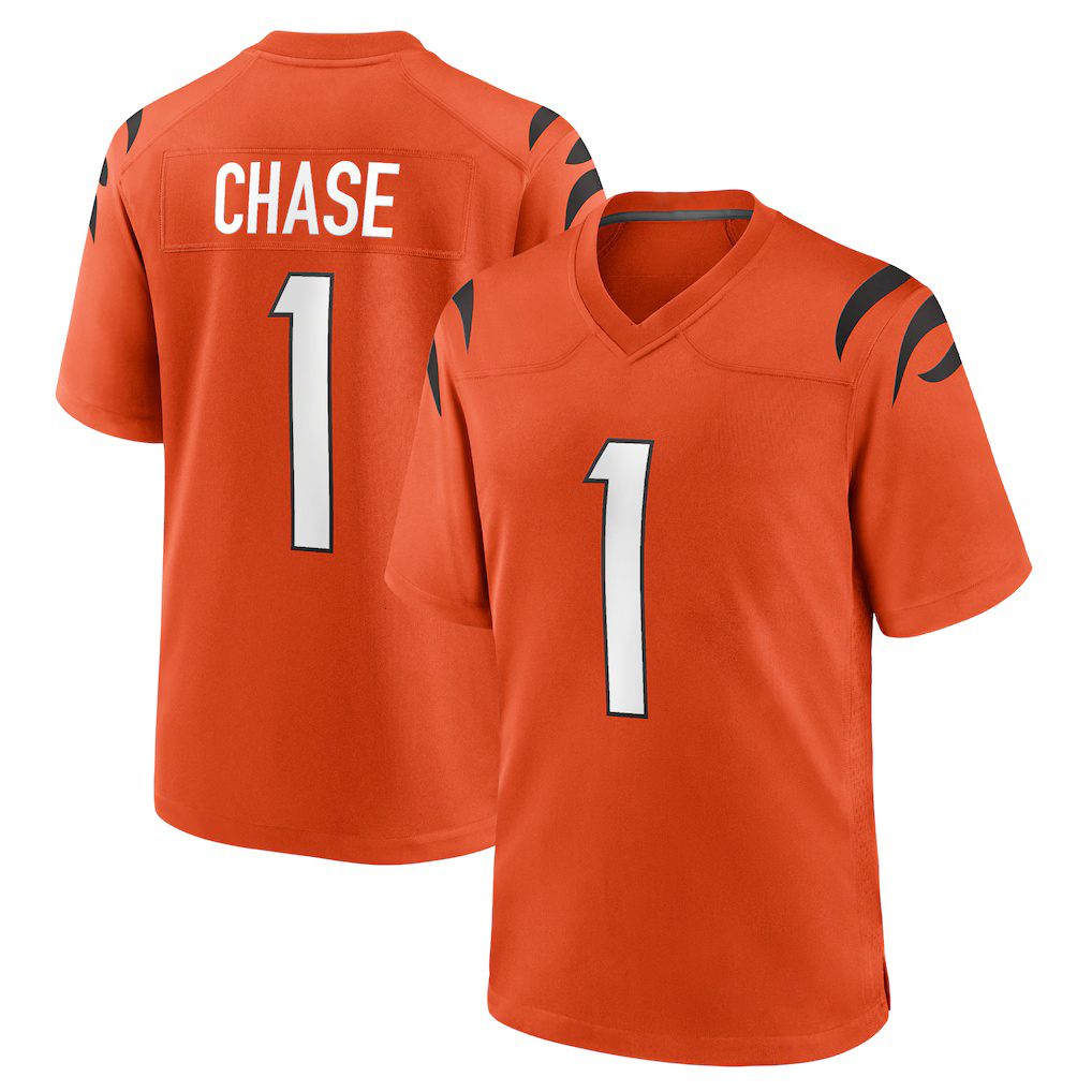 Cincinnaticity BengalsS Football jersey 1 Chase 9 Burrow Joe Burrow JaMarr Chase 5 Higgins Tee Higgins 94 Hubbard Sam Hubbard Cam Taylor-Britt Footbal
