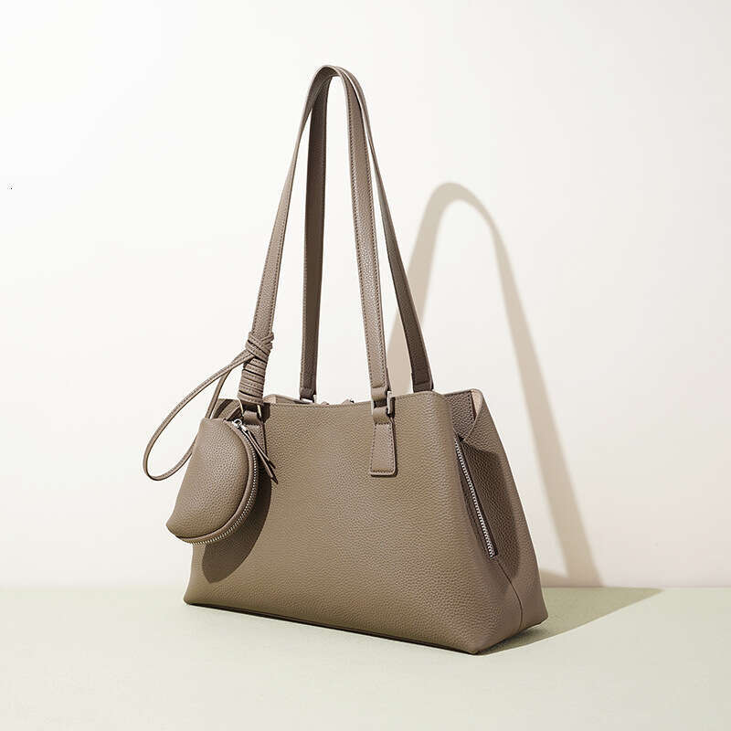 Niche Simple Elegant Genuine Leather Shoulder Bag Office Commuter Design Sense Large Capacity Daily Shopping Travel Casual Fashion Ladies Handbag SENY