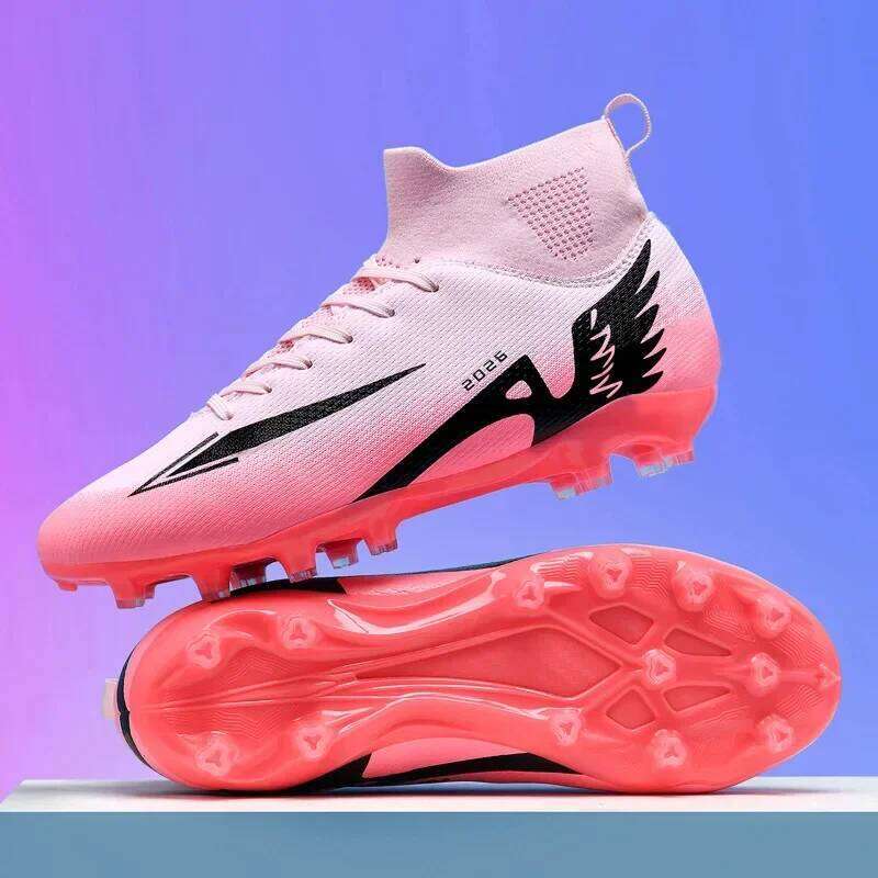 Men's Outdoor High Ankle Sports Shoes Ultralight Indoor Football Boots High-quality Anti-slip Futsal Sneaker New 26Y0513 - view 3