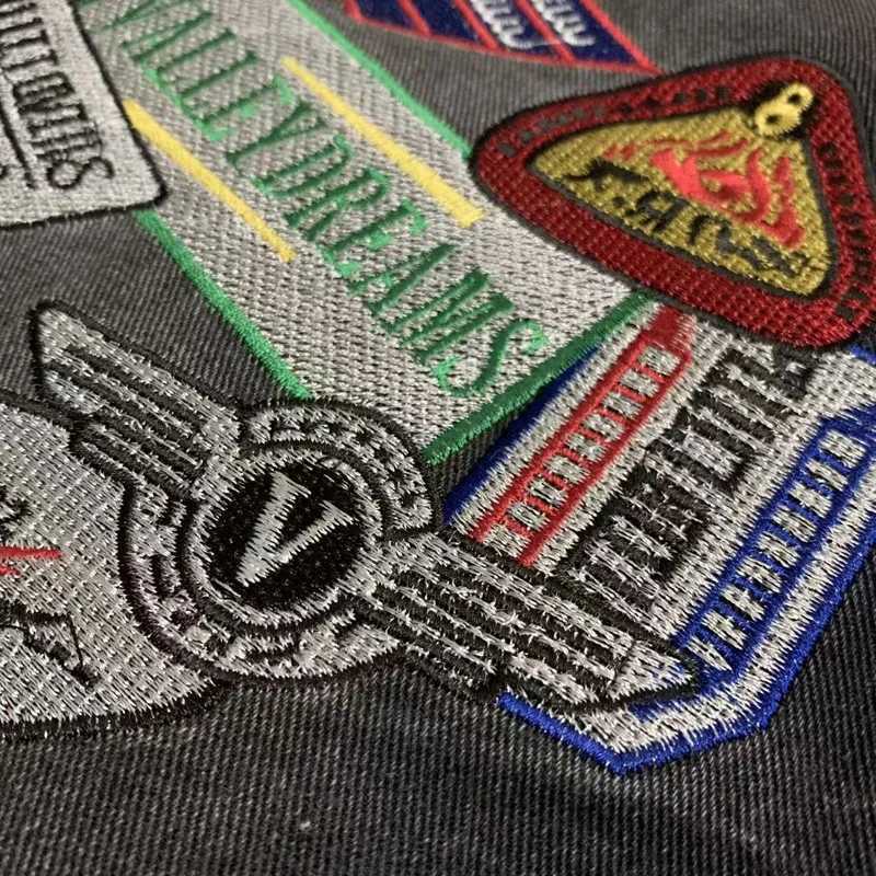 Colorful RhinESTone VALLEY Embroidery Patch Label Denim Shorts Jorts Men Women Loose Straight Short JeansJ260513