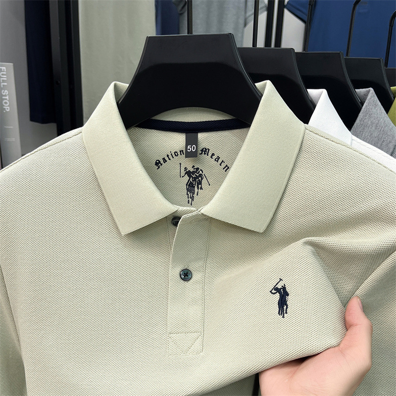 Free shipping luxury Men's Polos Summer men's polo shirt with simple and comfortable collar casual short sleeved top - view 3