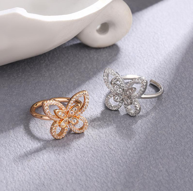 Designer Jewelry high quality phantom butterfly necklace for women full diamond phantom butterfly earrings bracelet and ring set Diamond studded fashi