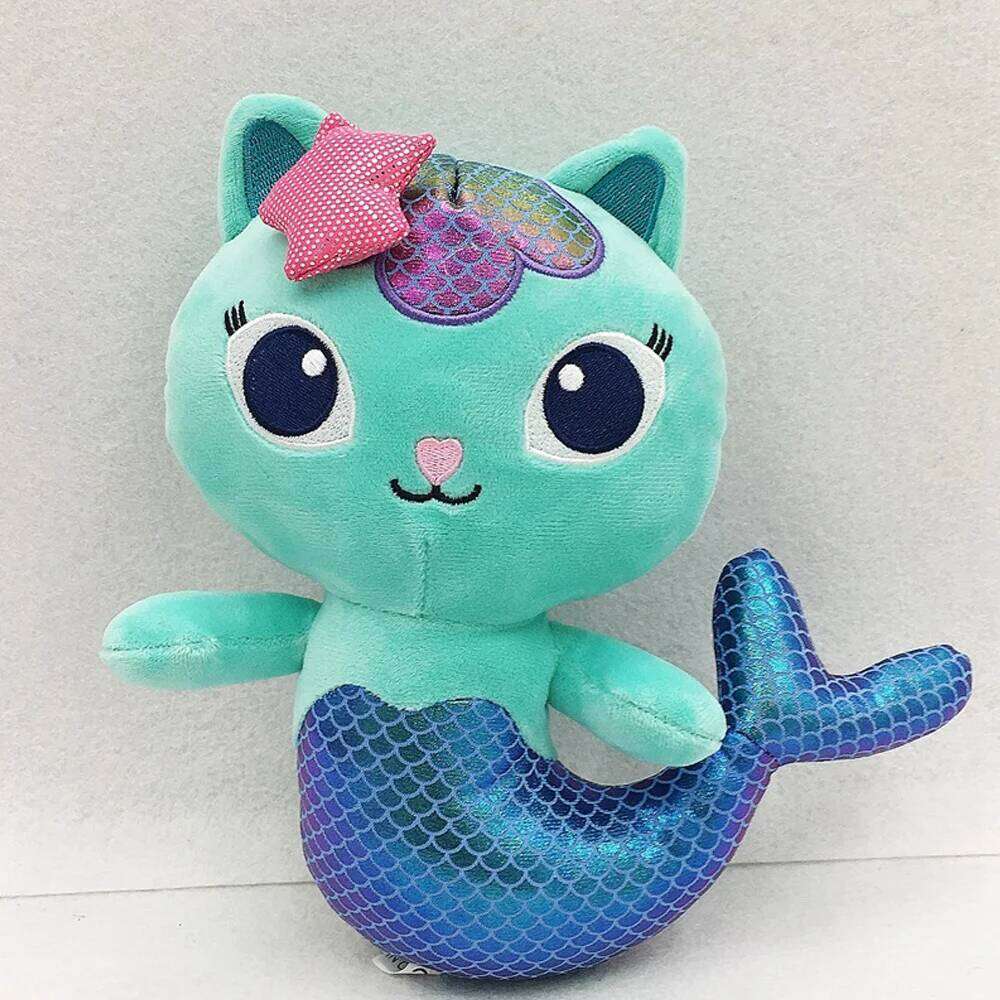 25cm 7-piece Gabby house toy cartoon stuffed animal cat mermaid plush doll children's Christmas gift W260513