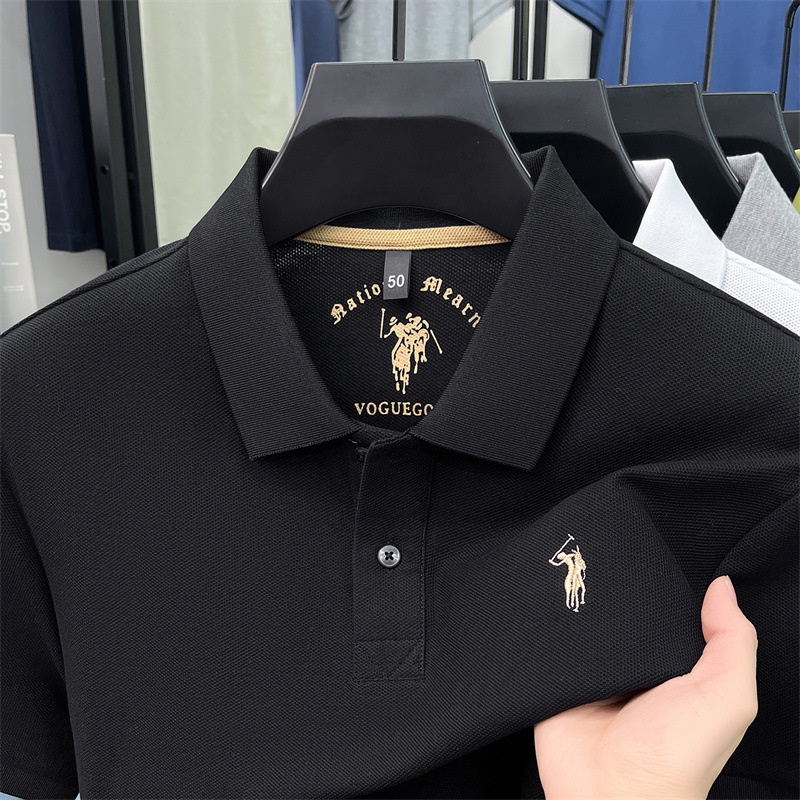 Free shipping luxury Men's Polos Summer men's polo shirt with simple and comfortable collar casual short sleeved top - view 5
