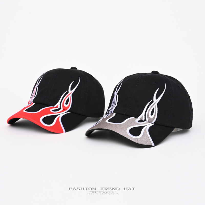 Original Classic Cotton Hat Men Women Baseball Cap Dad Hat Adjustable Structed Flame Embroidery Fashion Cap 240626