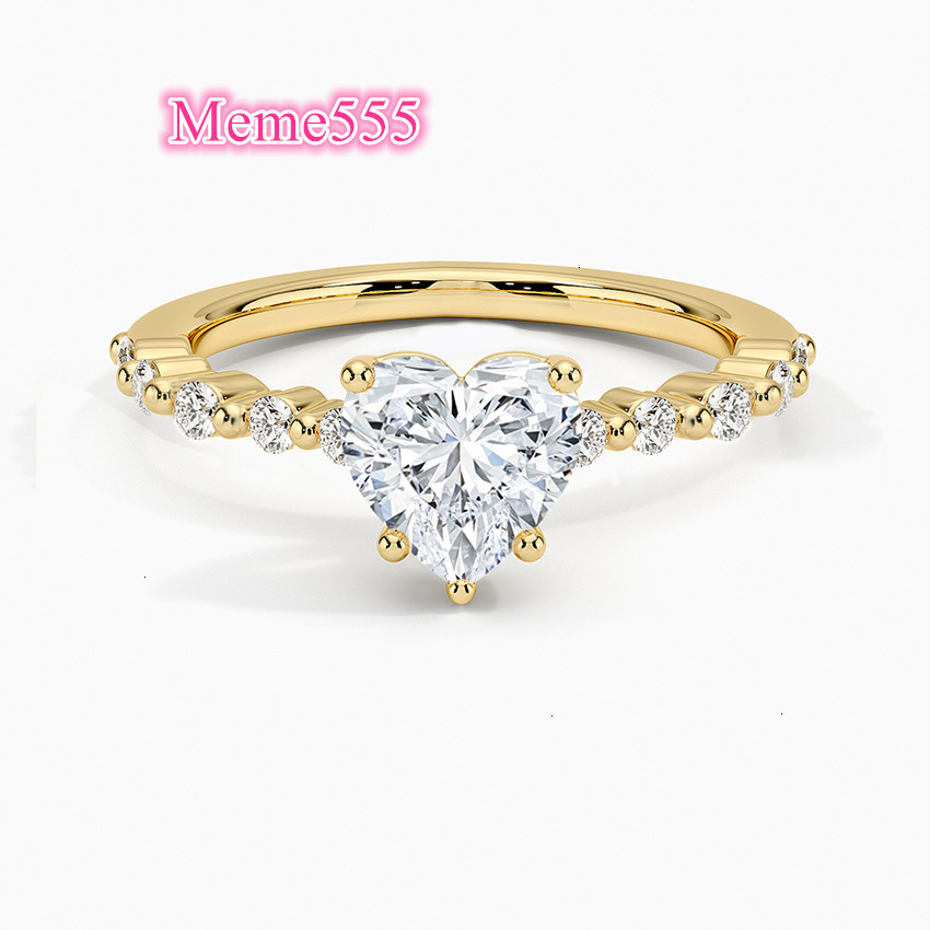 S925 Sterling Silver Moissanite Ring 1/2/3/4/5ct GRA Certified Heart Cut High Quality Wedding Engagement Ring for Women