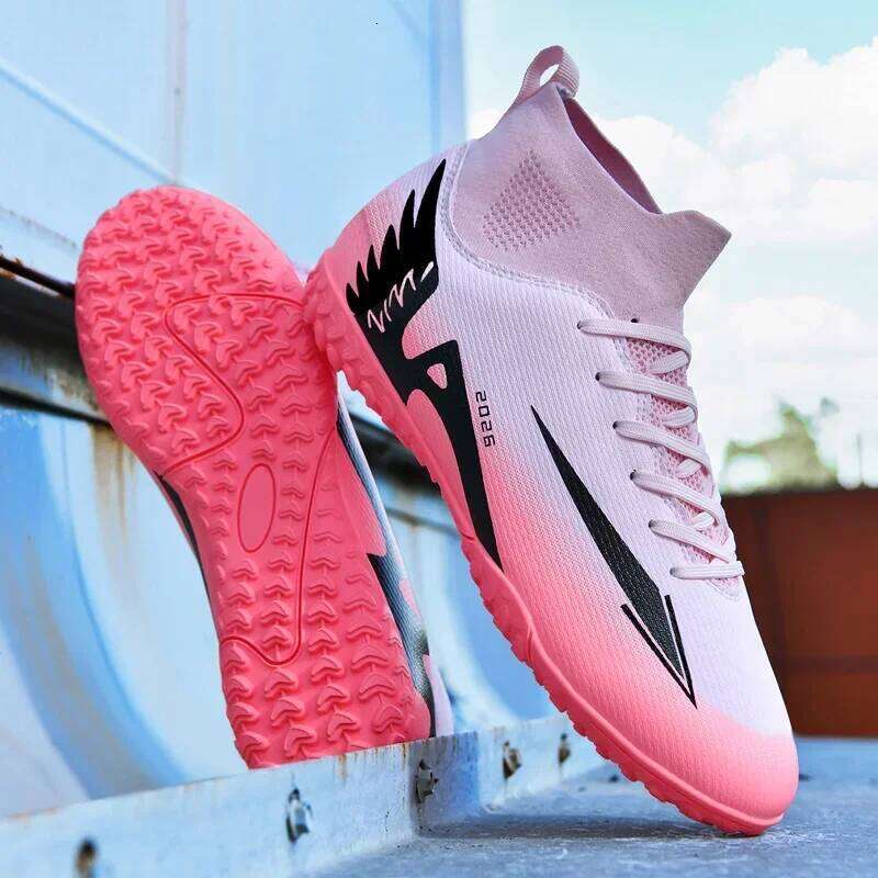 Men's Outdoor High Ankle Sports Shoes Ultralight Indoor Football Boots High-quality Anti-slip Futsal Sneaker New 26Y0513 - view 5
