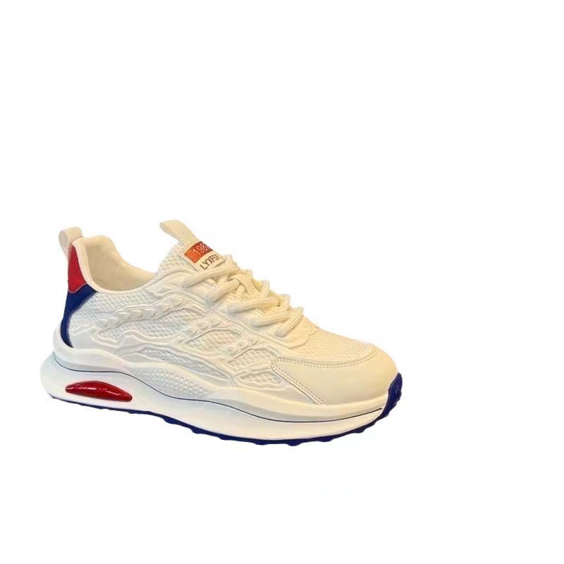 Free shipping designer shoes Men comfortable and trendy soft soled sports and leisure shoes men thick soled height plus size Flexible white
