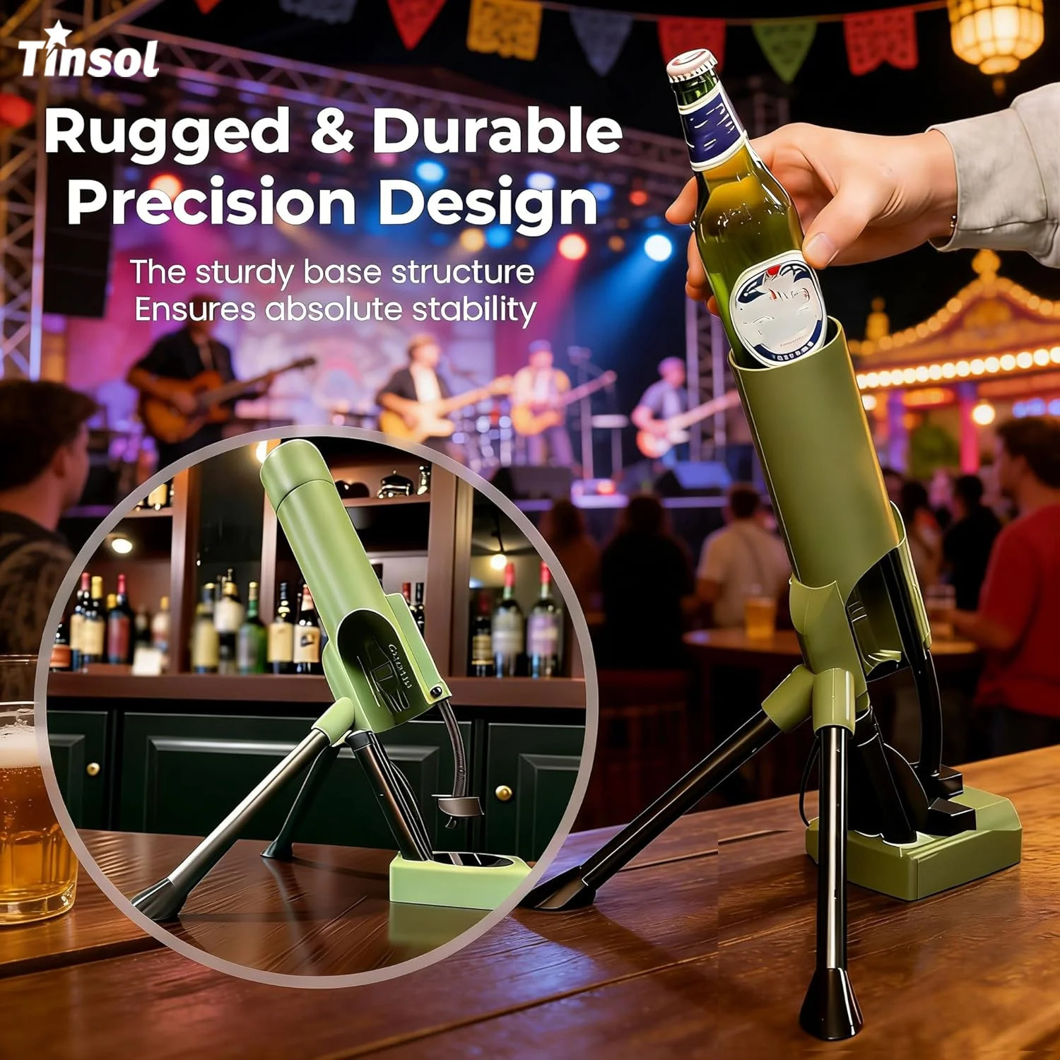 Beer Bottle Mortar Opener 51mm Heavyduty Tactical Cap Launcher Handsfree Push Down Me 260512