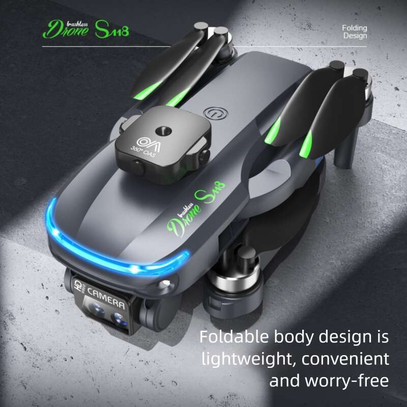 Foldable S Brushless Quadcopter HD Aerial Photography Drone Optical Flow Obstacle Avoidance Long Endurance RC Aircraft Portable Outdoor Shooting Toy C